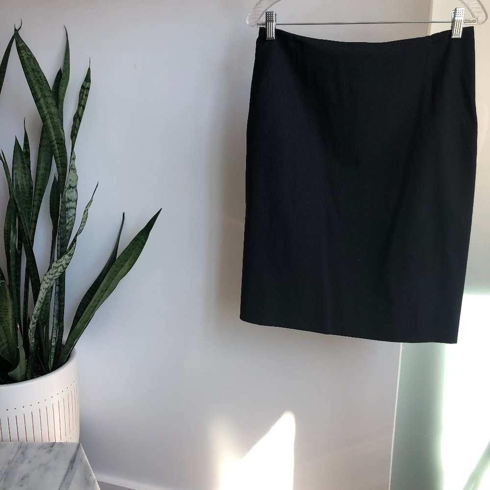 J. Crew | Wool Pencil Skirt | Navy Pinstripe | 6